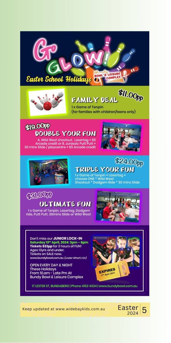 bundy bowl ADVERT Bundaberg Easter School Holidays – Autumn 2024 25