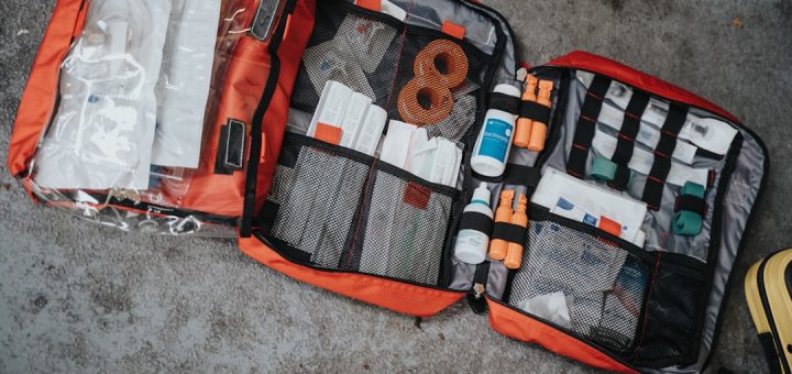 orange white and black bag